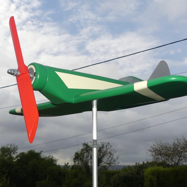 colorful wood plane weathervane 24/021 Les girouettes d'Angelo garden decoration handmade wind aviation