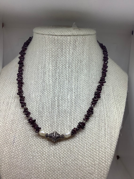 Amethyst beaded necklace 925