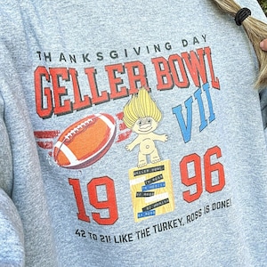 Friends Sweatshirt, Unisex, Geller Bowl, 90s Nostalgia, College Letters Sweatshirt, Thanksgiving, Friends Reunion, The One with the Football