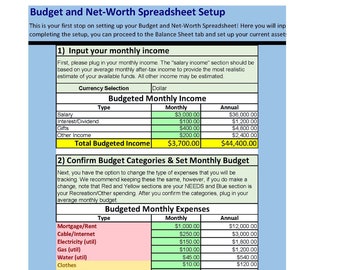 Nettowaarde/budgetspreadsheet en 2 pdf's
