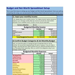 Home Net Worth/Budget  Spreadsheet and 2 PDFs