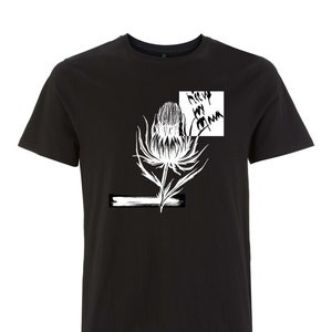 Syrische Distel - Siebdruck schwarzes T-shirt