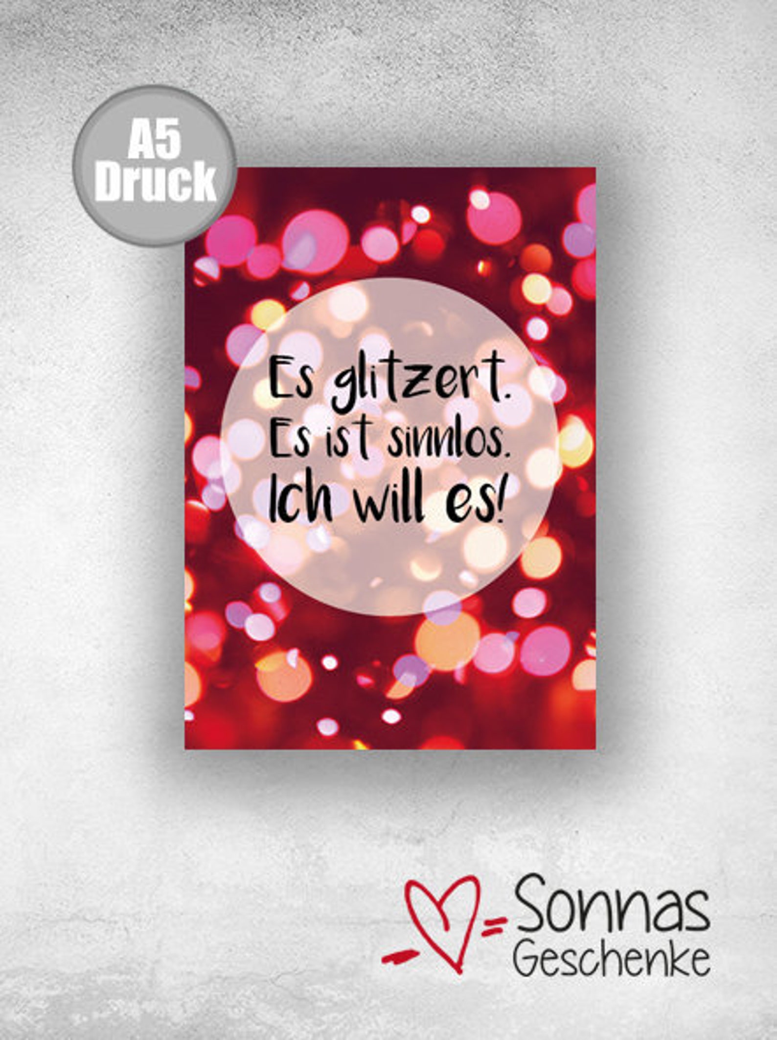 Es glitzert . Es ist sinnlos . Ich will es. Glitzer Spruch Etsy