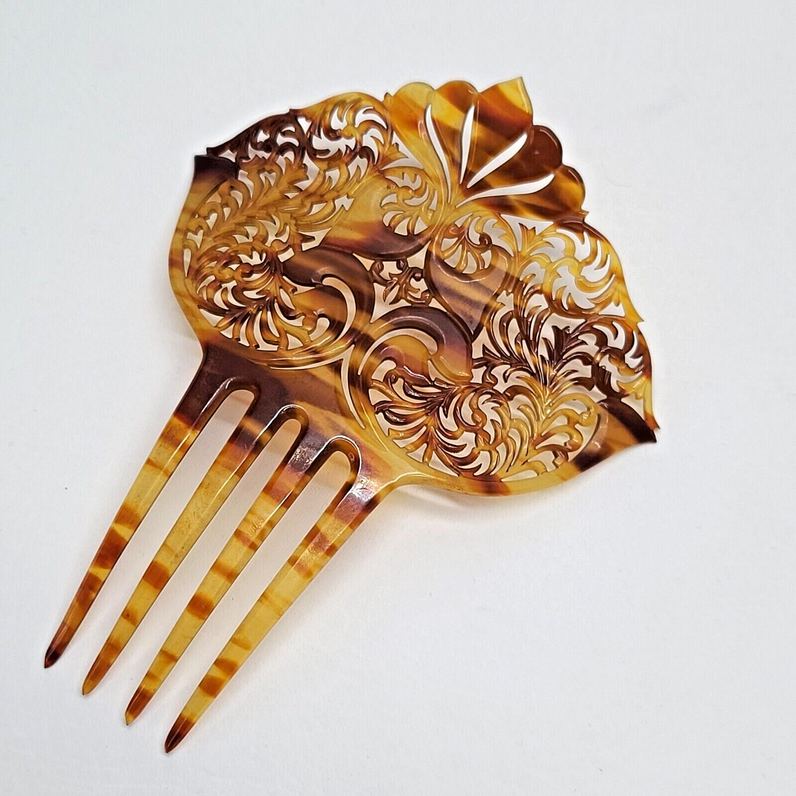 Vintage Art Deco Spanish Hair Comb Tortoise Shell Antique Hair Accessory Brown Antique Tortoise Shell Hair Comb - Etsy main image 3