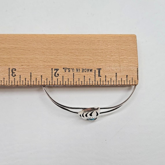 Native American Solid Silver Blue Turquoise Bear … - image 6