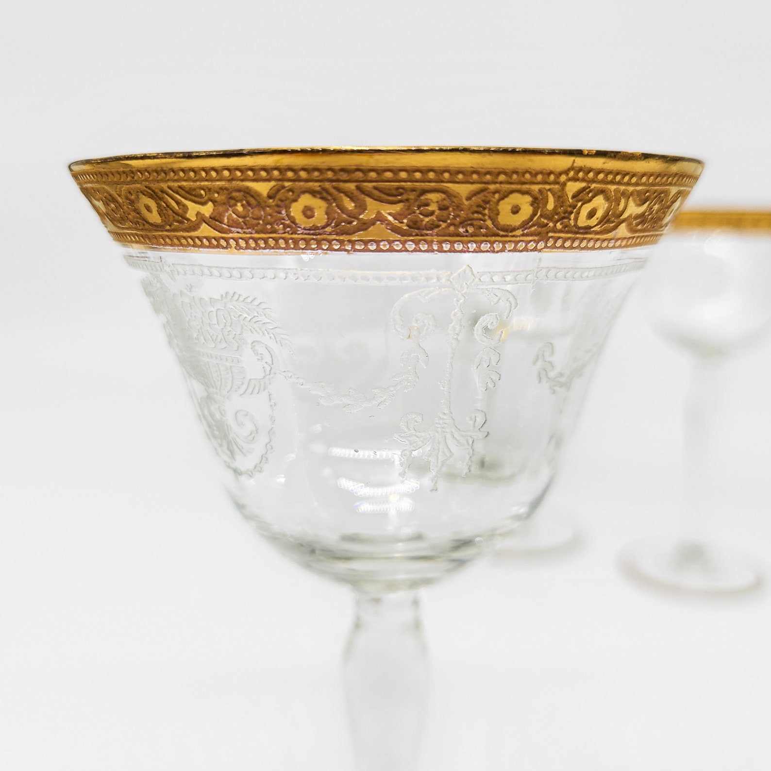 Vintage Tiffin Franciscan Melrose Gold Encrusted Sherry / Wine Etsy