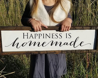 Happiness is Homemade Farmhouse Framed Sign Farmhouse Wood Sign