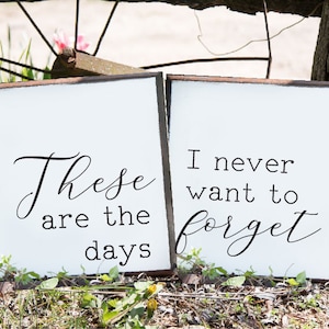 These are the days I never want to forget Quote Farmhouse Wood Sign Set Stained Wood Signs