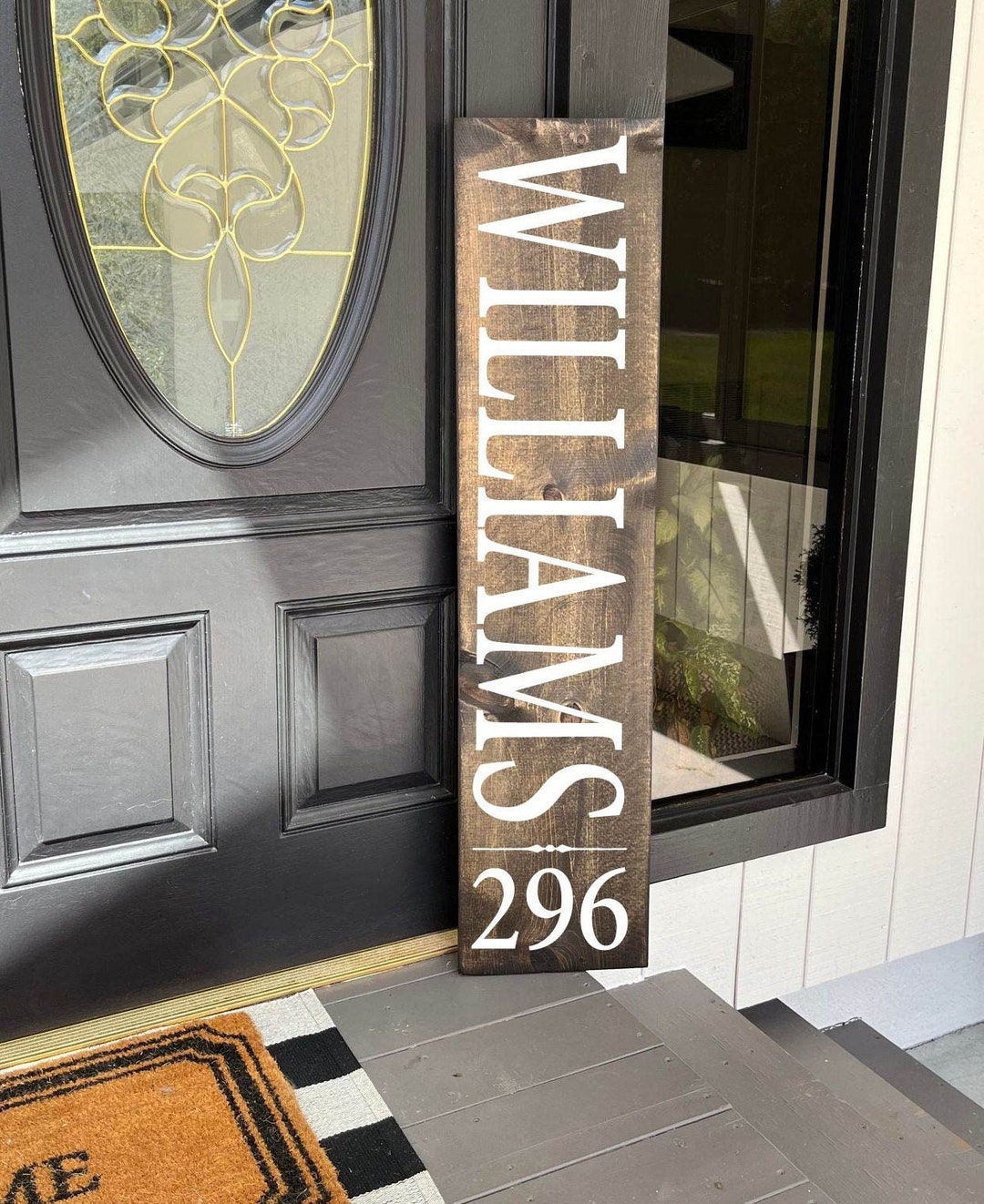 Family Name and House Number Porch Sign Personalized Sign Last Name
