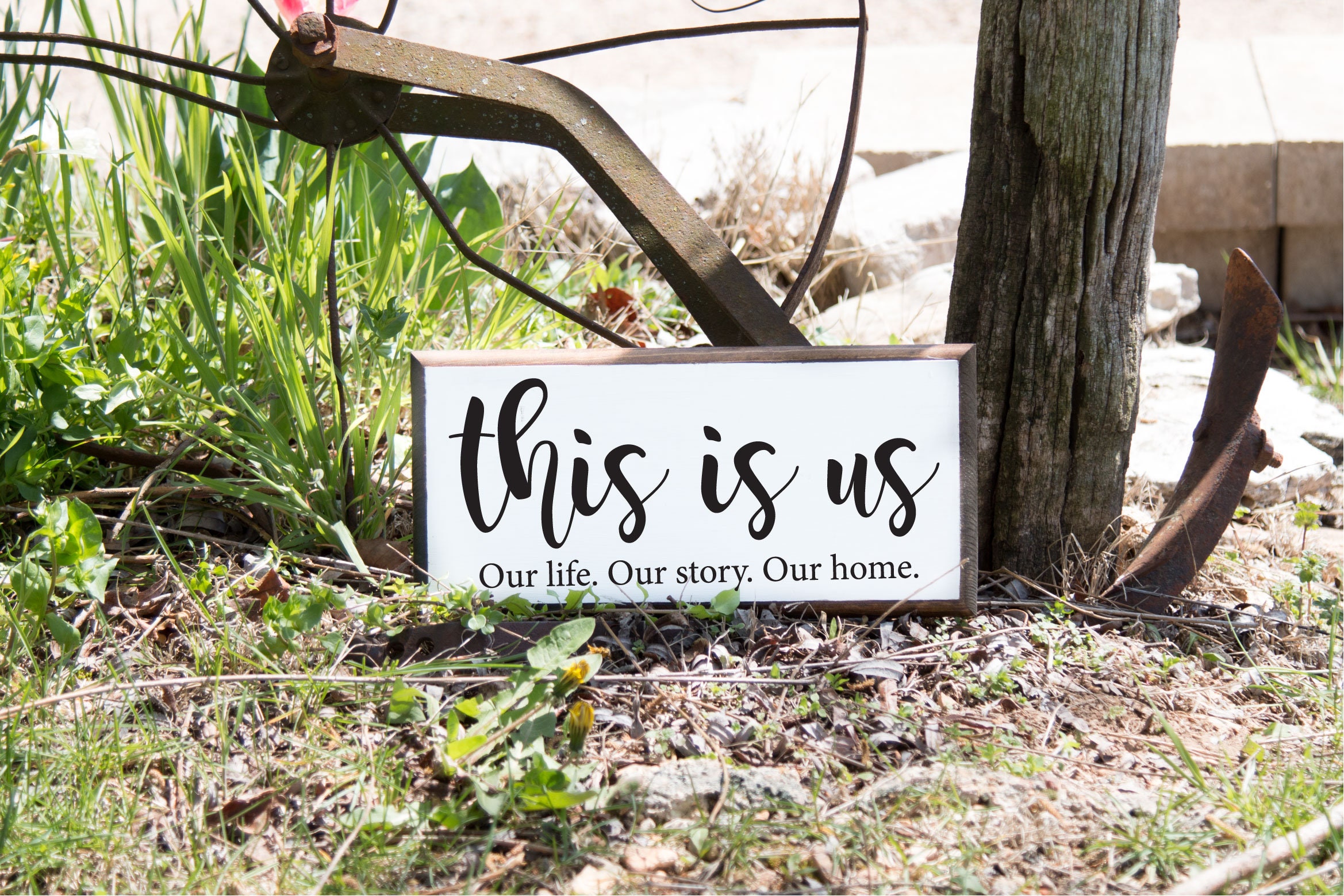 This is Us Farmhouse Sign Our Life Our Story Our Home Quote Etsy