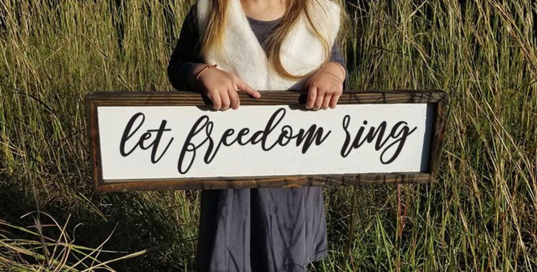 Let Freedom Ring Patriotic Sign Farmhouse Framed Wood Sign - Etsy