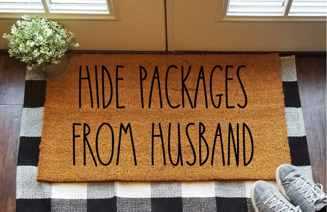 Hide Packages From Husband Doormat Mat Etsy