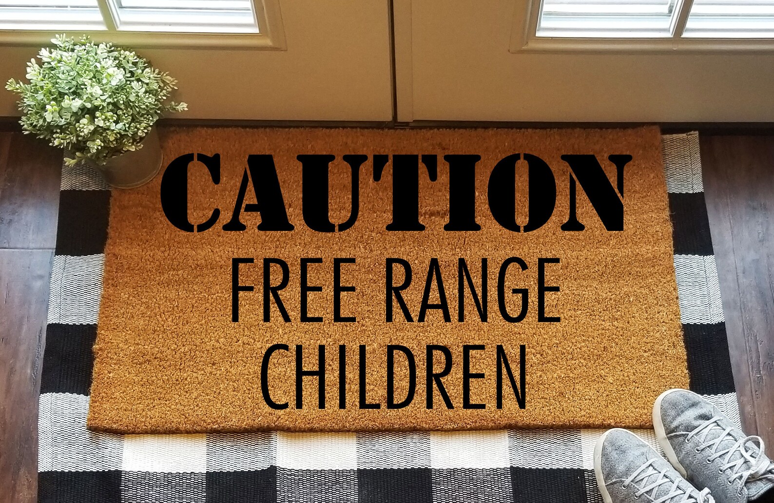 Caution Free Range Children Doormat Custom Door Mat Front Etsy