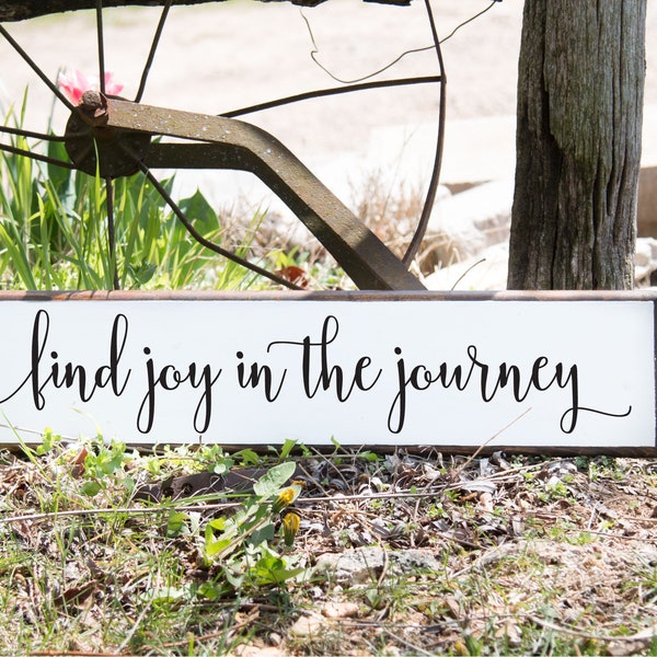 Find Joy in the Journey Quote Hymn Song Lyric Farmhouse Sign Stained Wood Farmhouse Decor Wood Sign