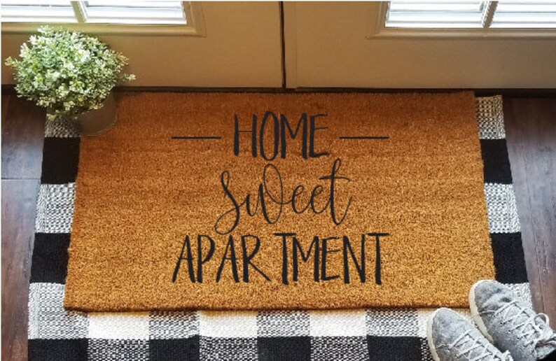 Home Sweet Apartment Door Mat Apartment Doormat Front Door Rug Etsy