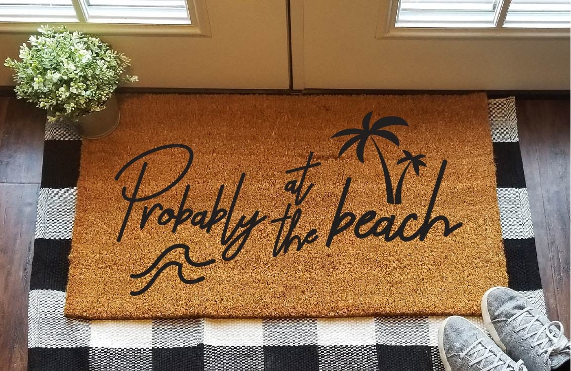 Probably at the Beach Doormat Mat Etsy