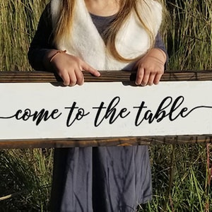 Come to the Table Dining Room Sign Framed Farmhouse Sign Farmhouse Kitchen Decor Wood Sign
