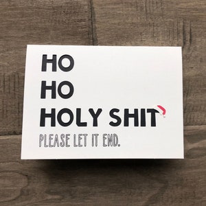 Carte de Noël, Ho Ho Holy Shit, vierge à l’intérieur, drôle, Noël, Vacances 2022