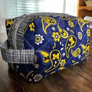 Quilted Cosmetic Bag, Toiletry Bag, Travel Bag, Texas A & M, Ole Miss, OSU, UT, UNT, and more