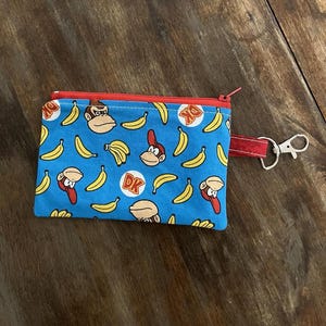 Mario pouch, Donkey Kong pouch, Zipper bag, zipper pouch, coin purse, wallet, wallet with key ring, purse organizer, change purse