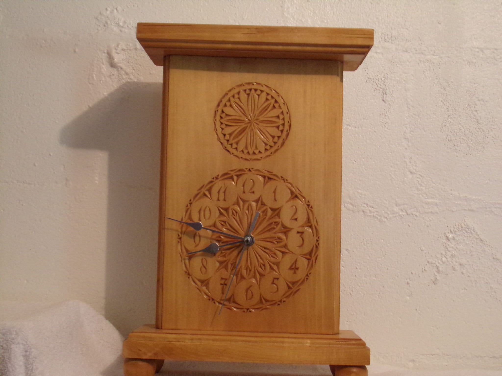 Chip Carved Clock Etsy