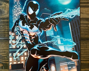 Impresión artística original del traje negro de Spider-Man Symbiote