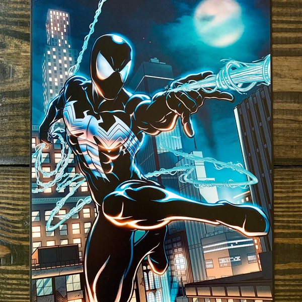 Spider-man Symbiote Black Costume Original Art Print