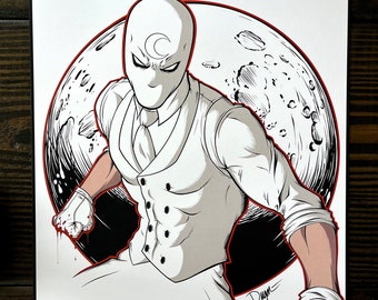 Mister Knight Moon Knight Original Art Print