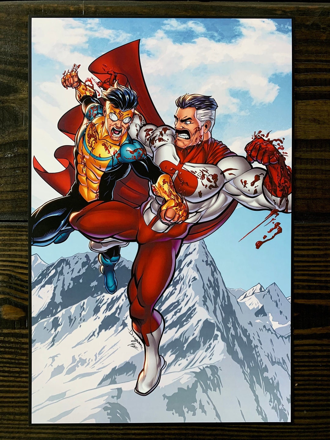 Invincible Vs Omni Man Original Art Print - Etsy