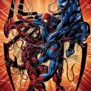 Spider-man vs Venom vs Carnage art print image 2