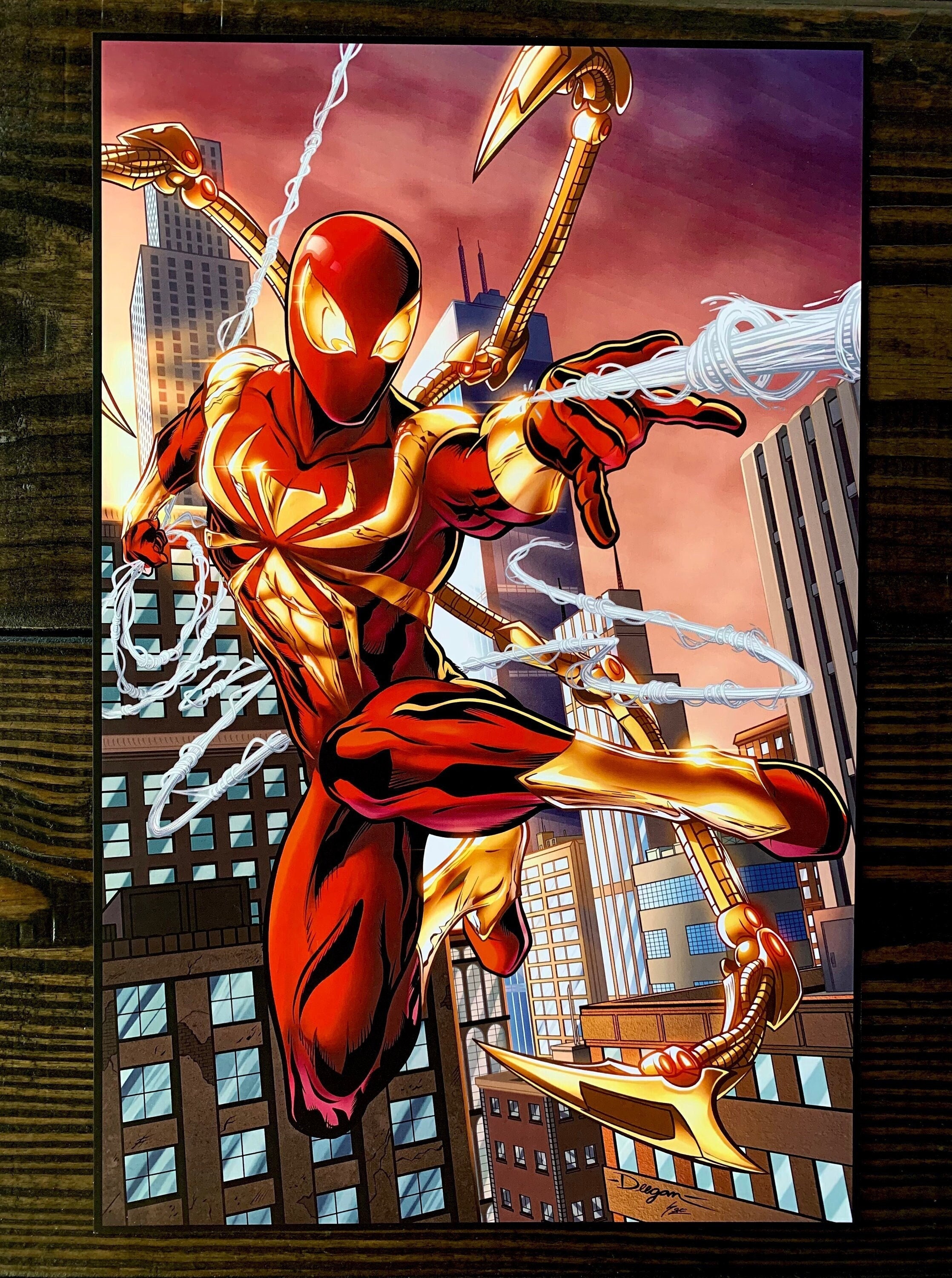 Obligar Ajustarse Escarchado Spider-Man Iron Spider Original Art Print - Etsy España