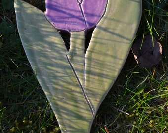 purple tulip made of clay