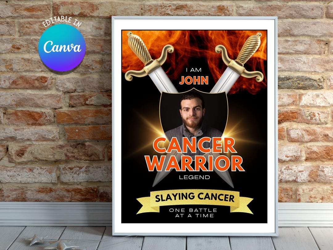 Customizable Cancer Sign Editable Cancer Warrior Printable, Instant Download, 8.5