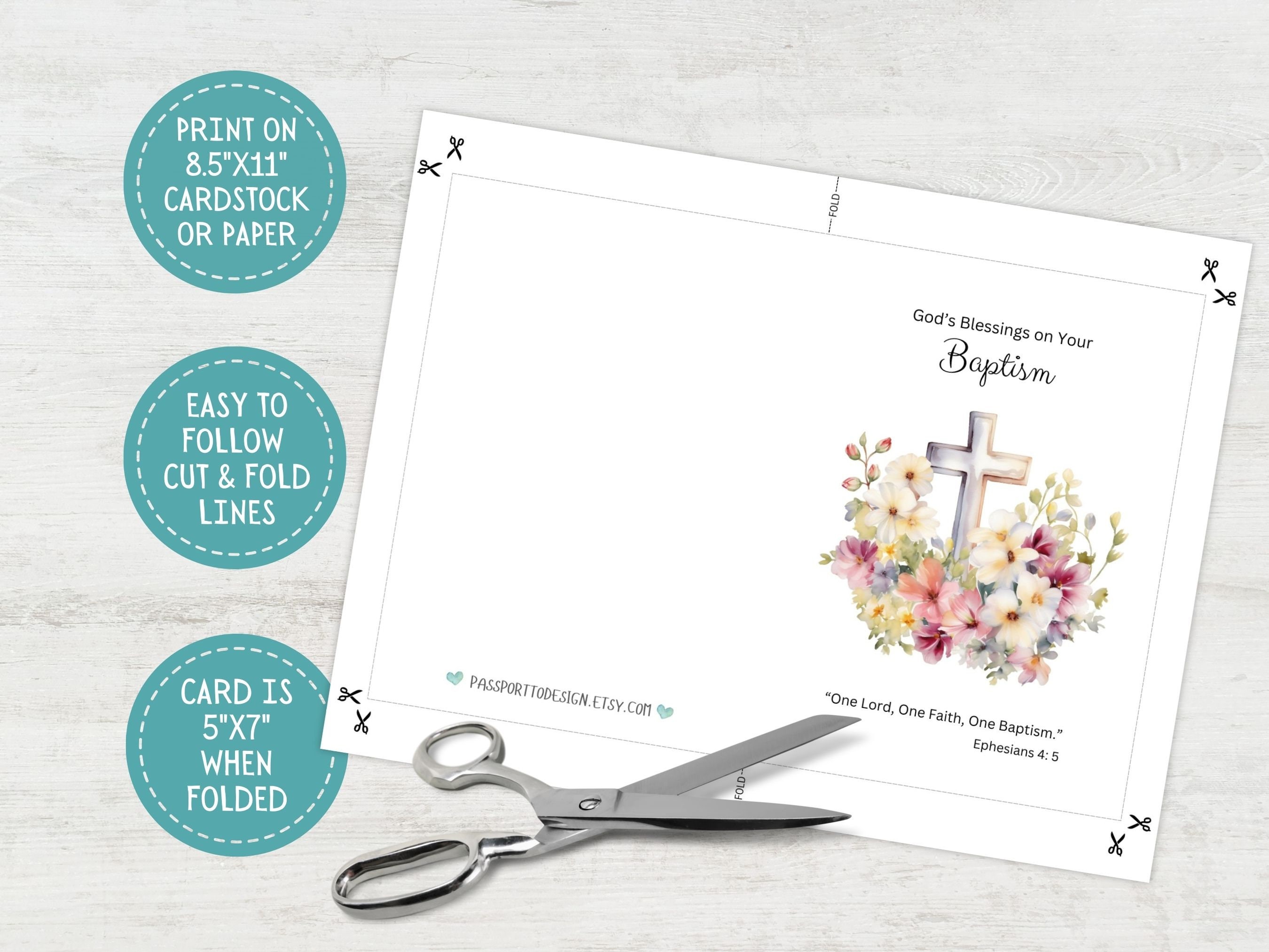 Printable Catholic Baptism Greeting Card for Girls, God's Blessings Card, Digital Download, Girl ...