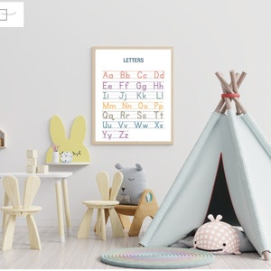 Letters of the alphabet | Digital printable | Classroom printables| Learn the alphabets | Playroom decor | Kids playroom wall decor