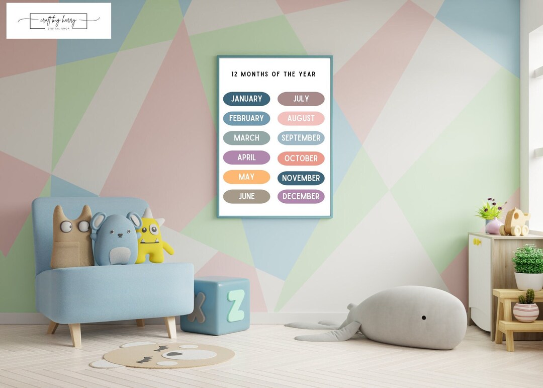 12 Months of the Year | Classroom Poster | Playroom Decor | Classroom ...