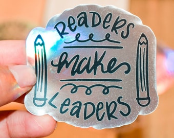 Readers Make Leaders, Holographic Teacher Sticker