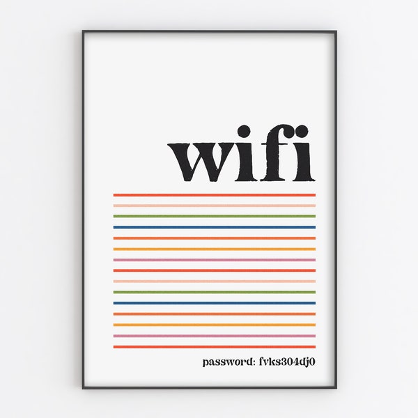 Wifi Password Print | Personalised Retro Print | A6/A5/A4/A3/A2/A1 | Home/Living/Office Wall Art | Unframed Art Print