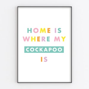 Home Is Where My Dog Is Personalisable Dog Breed A6/A5/A4/A3/A2/A1 Home/Living/Kitchen Art Unframed Art Print image 1