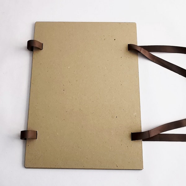 Drawstring folder archive folder for A4 natural cardboard gray
