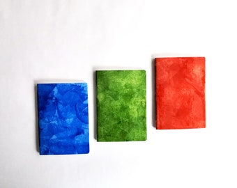 3 notebooks A6 handmade colored paper