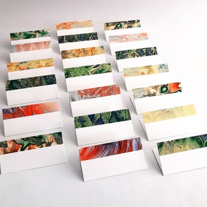 20 segnaposti con o senza etichetta 12 x 6 cm piegati, ognuno unico