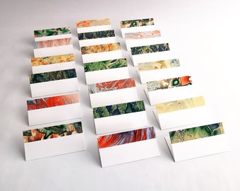 20 place cards with or without labeling 12 x 6 cm folded, each unique