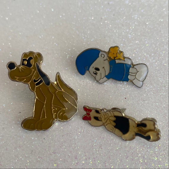 Disney Pins - Vintage Lapel Pin 3 Pack - Pluto, D… - image 1