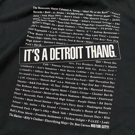 Vintage Oversized Detroit Tee Shirt - Vintage Bla… - image 4