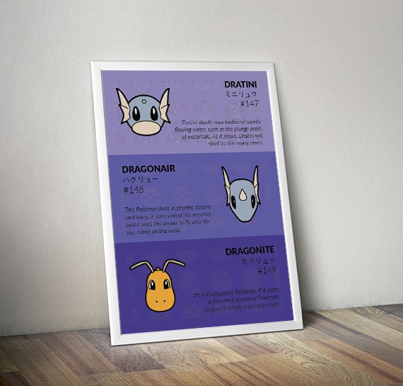 Pokemon Full Pokedex 1-721 Gen 1 To Gen 6 Poster Art Print A5 A4 A3 A2 A1