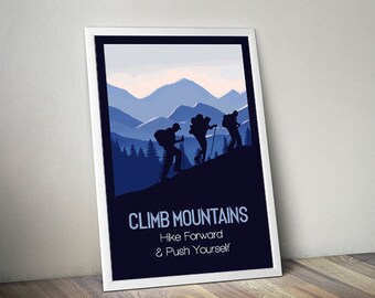 LIVRAISON GRATUITE AU Royaume-Uni - Affiche d’escalade, Affiches motivationnelles, Affiches de randonnée, Affiche d’aventure, Explorateur, Active, Fitness, Positivité