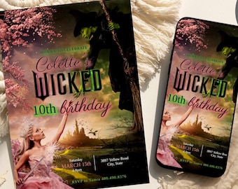 Invitación de cumpleaños con temática malvada Invitaciones para fiestas malvadas Invitación para fiestas malvadas Descarga digital / Plantilla