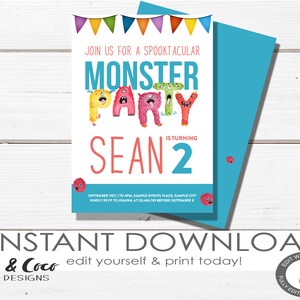 Monster Birthday Invitation, Little Monster Party Invitations, Monster Invitations, Monster Birthday Invites