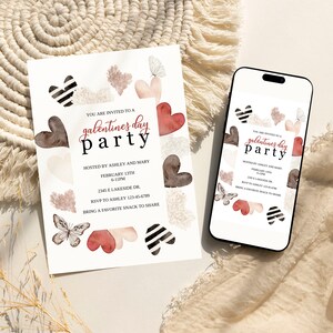 Galentines Day Party Invite Girls Night Valentines Party Editable Party Text February Party DIGITAL Printable Invite Text Invite c260